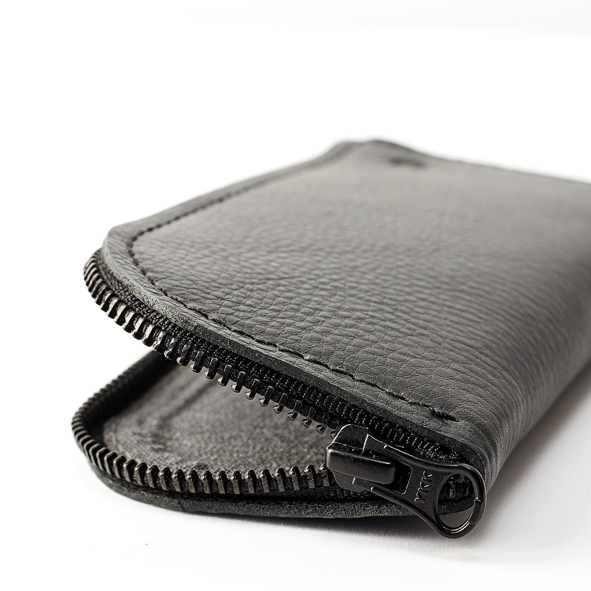 Linen interior detail. Gifts for men. Black leather Glasses case, sunglasses case, hand stitched leather sleeve for reading glasses