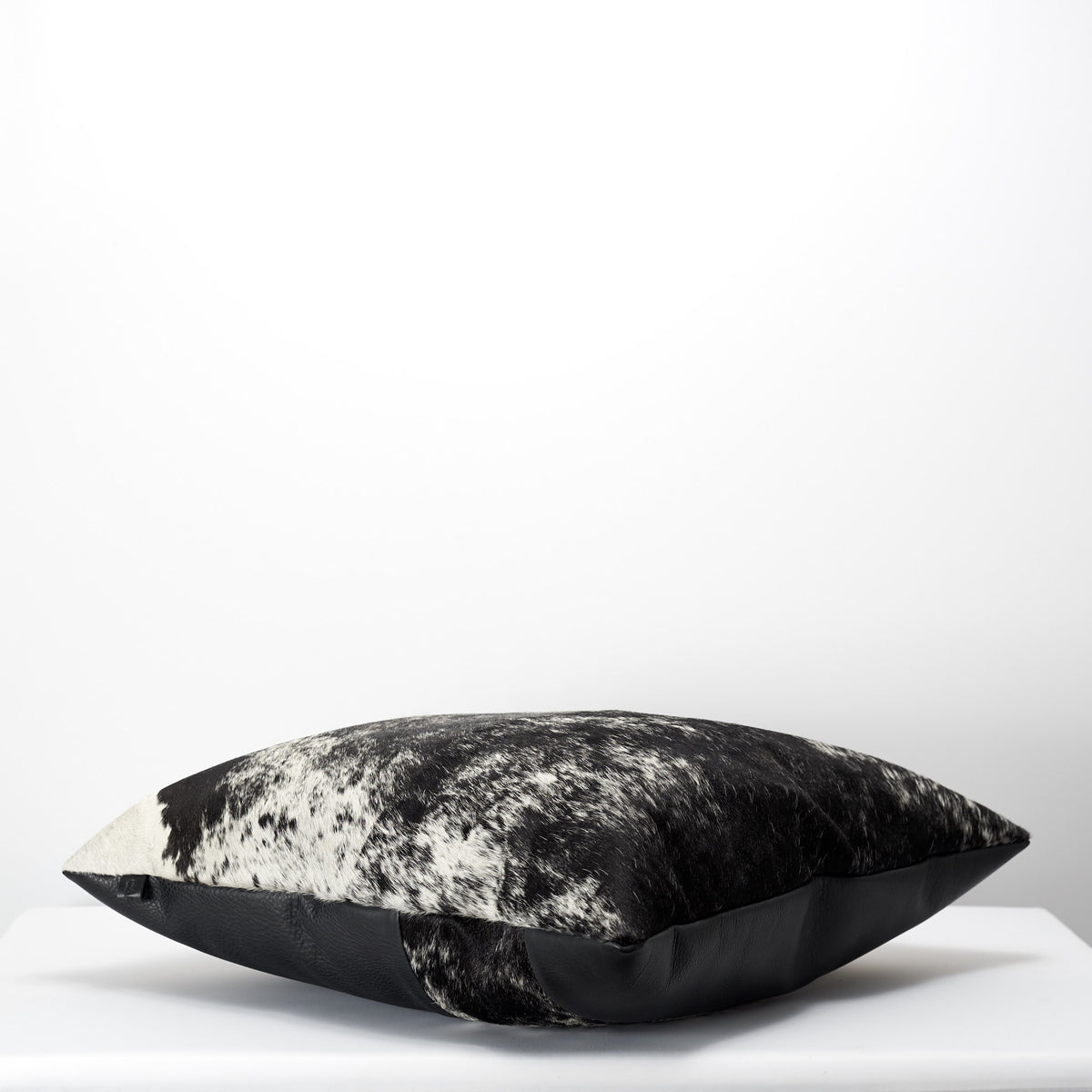 Black Dual Leather Cowhide Cushion. Couch decoration, lounge, bench, sofa cushion covers, custom size, pillow. 