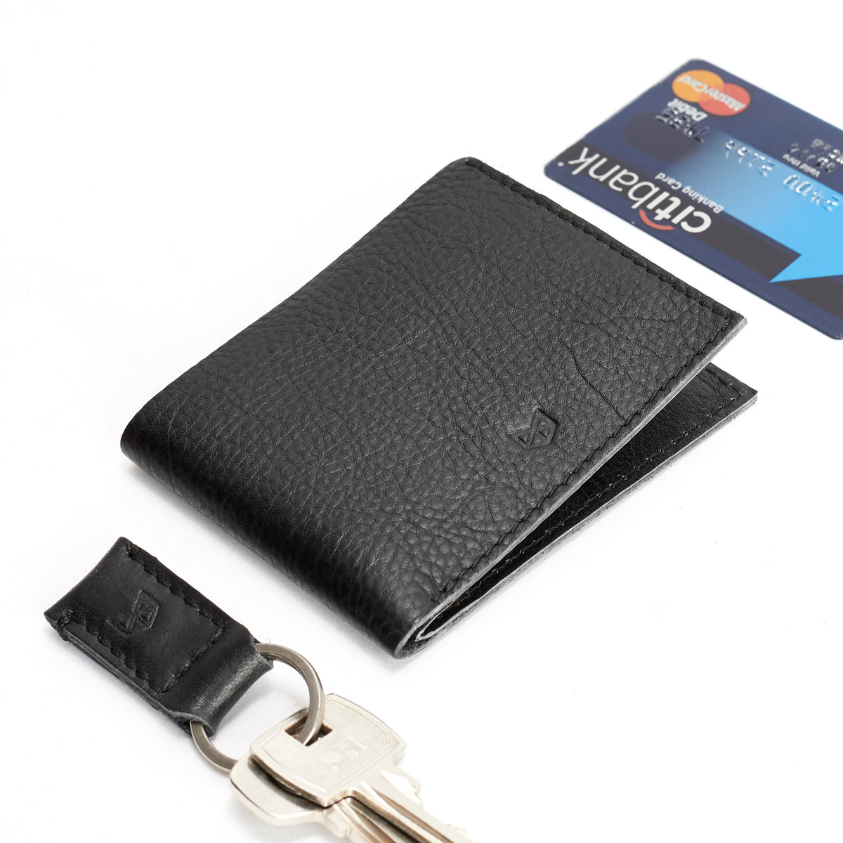 Style. Black leather slim wallet gifts for men handmade accessories. Designer bifold wallet for mens gifts