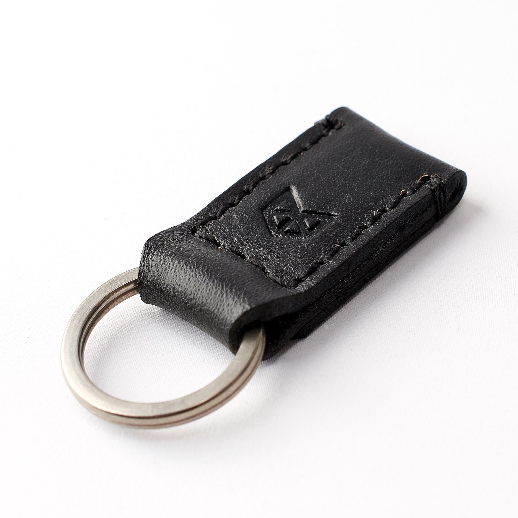 Black leather magnetic keychain, custom magnetic key fob