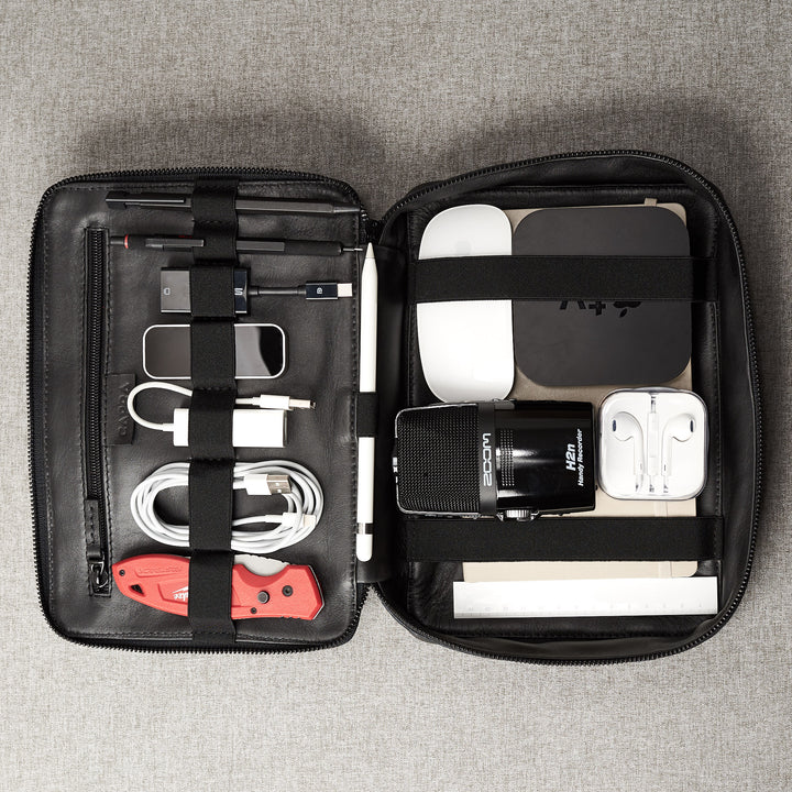 Gadget Travel Bag Electronics Organizer by Capra Leather. Gifts for Men