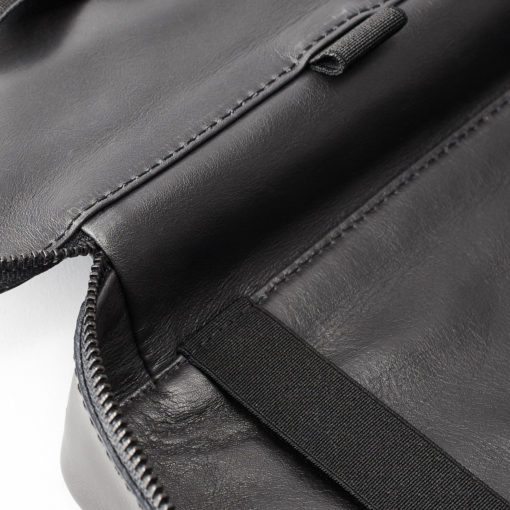 Leather interior detail. Black tech accessory organizer by Capra Leather
