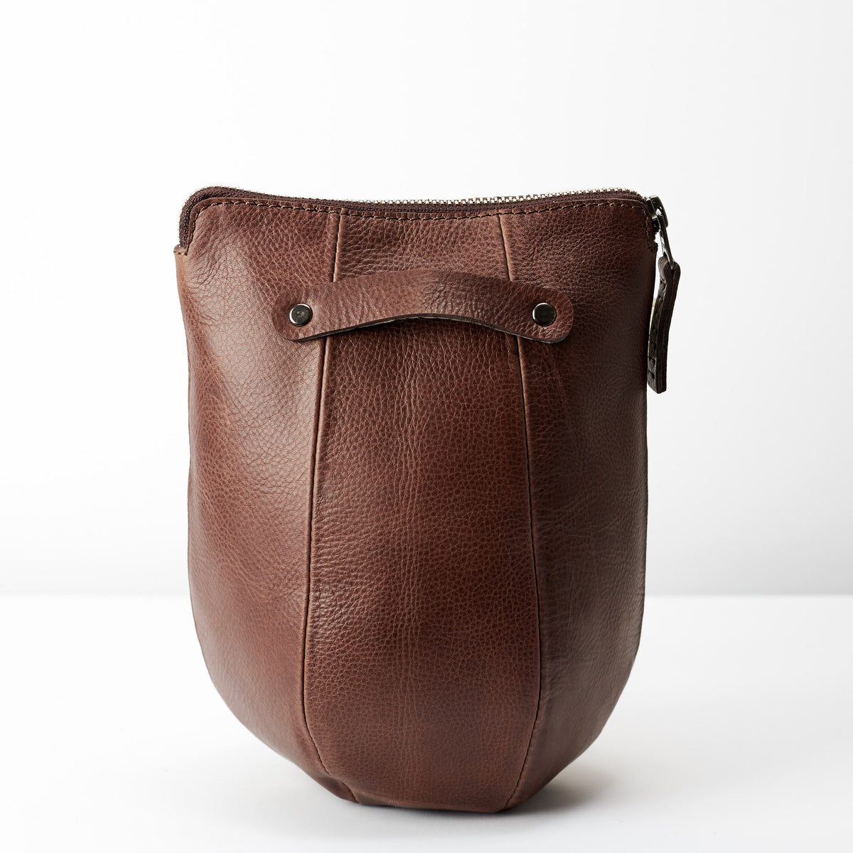 Back hanger. Brown leather toiletry bag. Mens unique waterproof dopp kit 