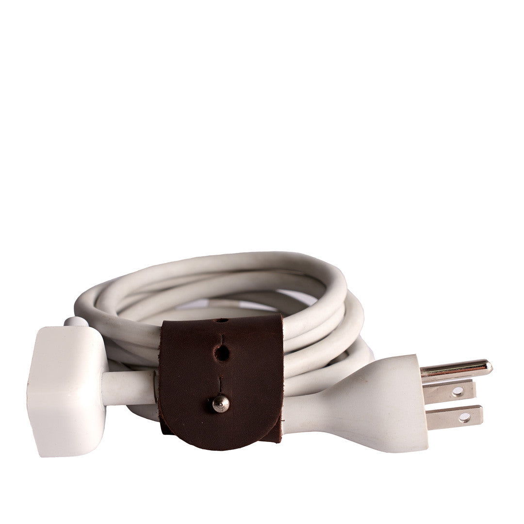 Cover. Dark Brown Cable Tie, Mens cable holder, storage management  