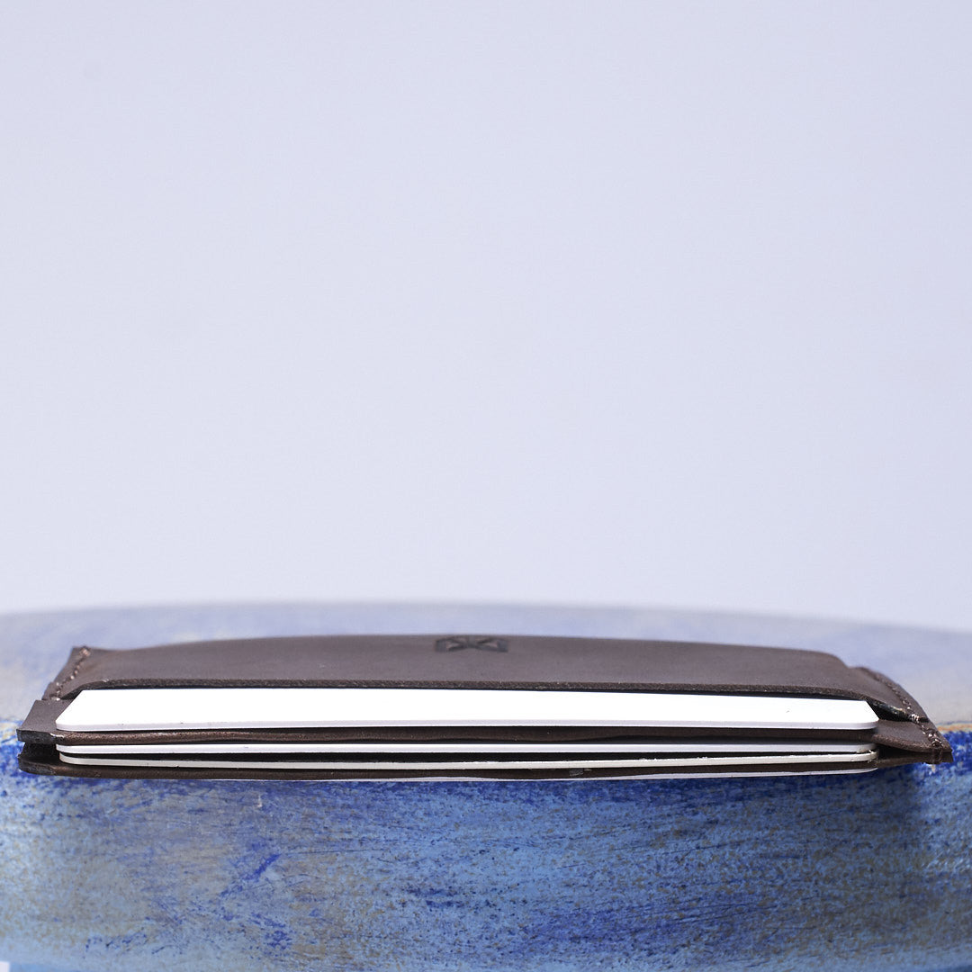 Slim brown leather card holder. Gifts for men, leather tan card holder, handmade accessories, minimalist designer cards wallet
