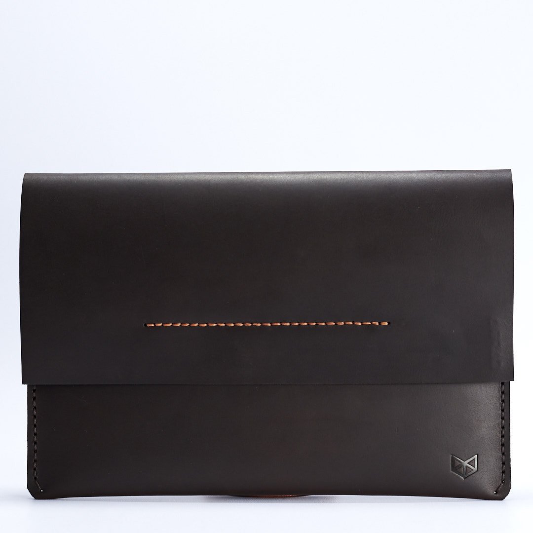 Closed. iPad Sleeve. Leather Case Brown for iPad by Capra Leather