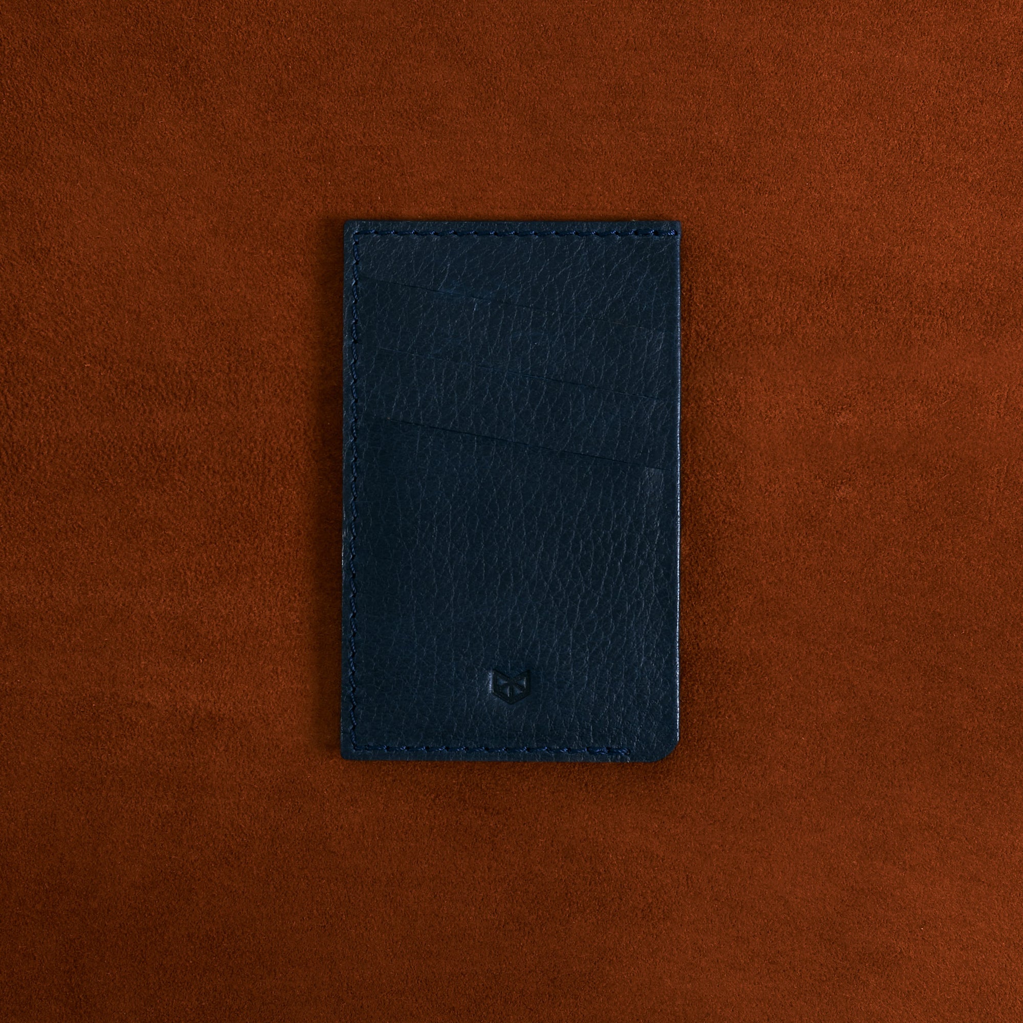 Front. Card Holder Wallet Blue by Capra Leather