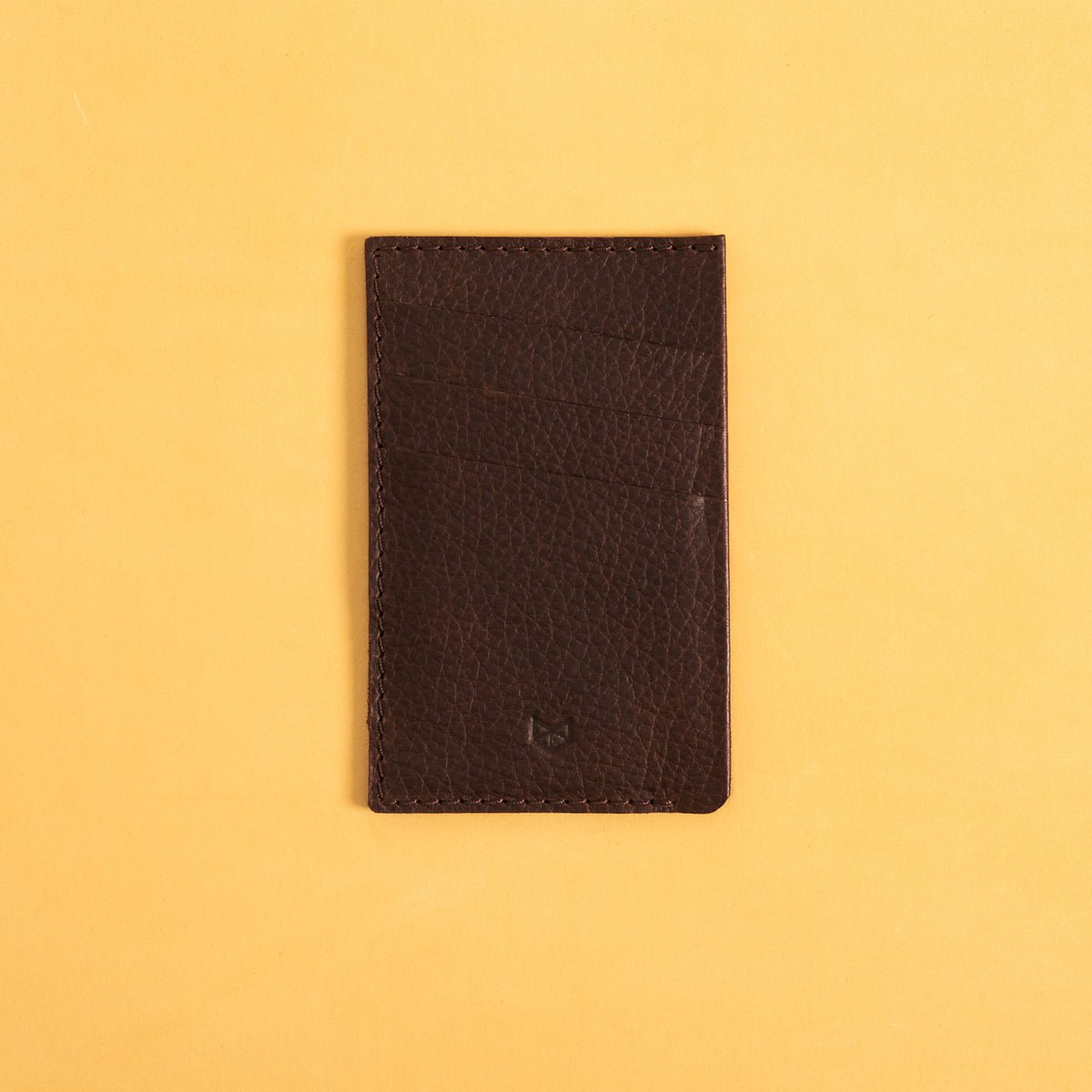 Front. Card Holder Wallet Dark Brown by Capra Leather