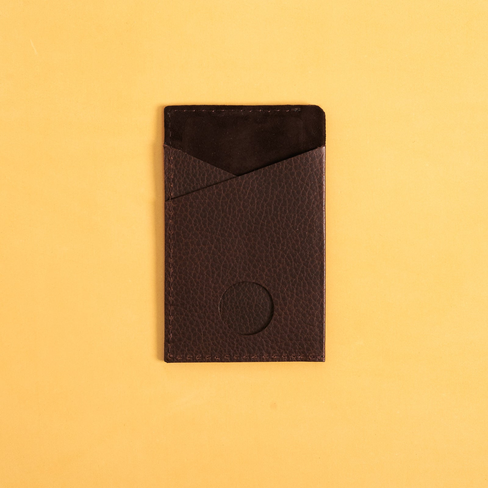 Front Cover. Card Holder Wallet Dark Brown by Capra Leather