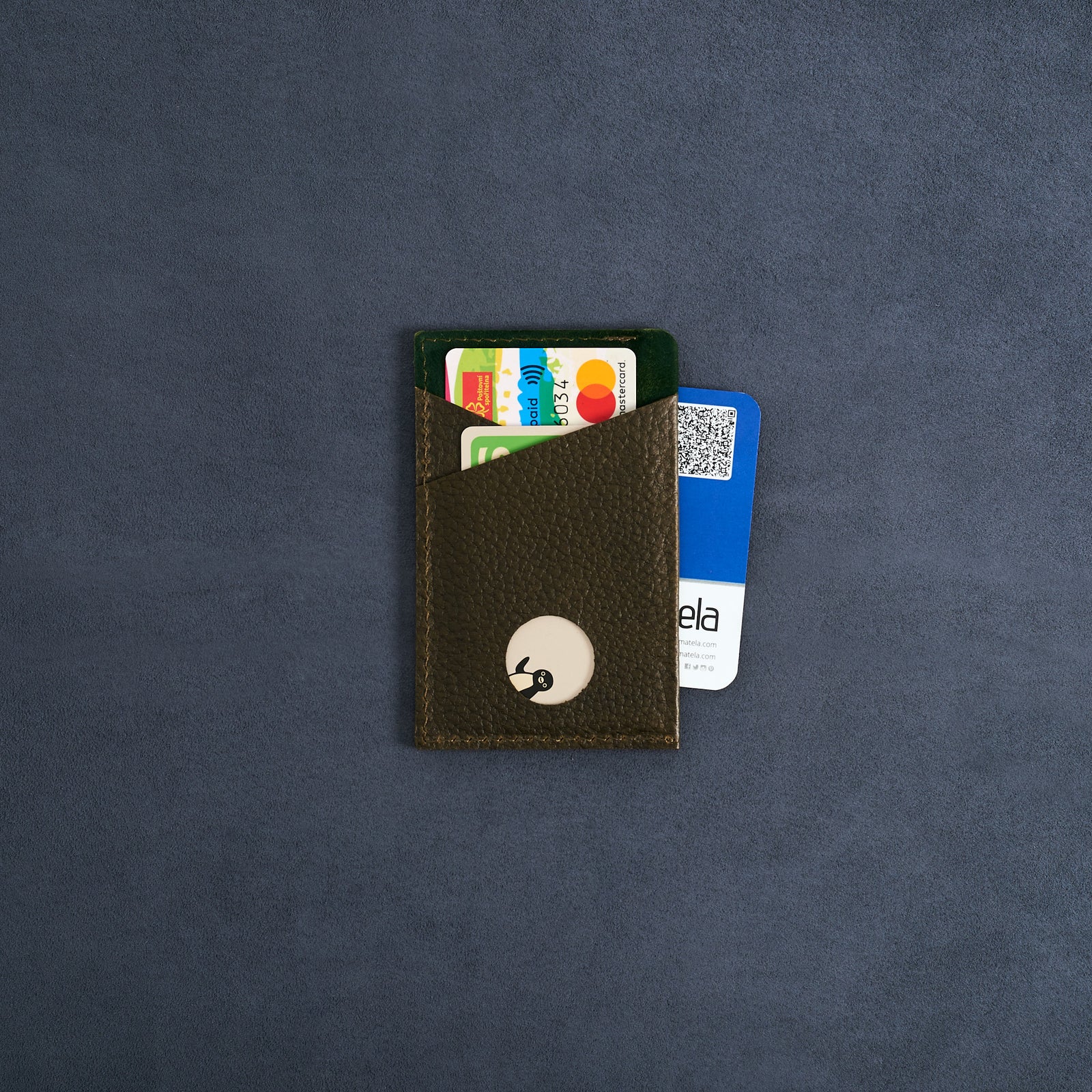 Back with Credit Cards. Card Holder Wallet Green by Capra Leather