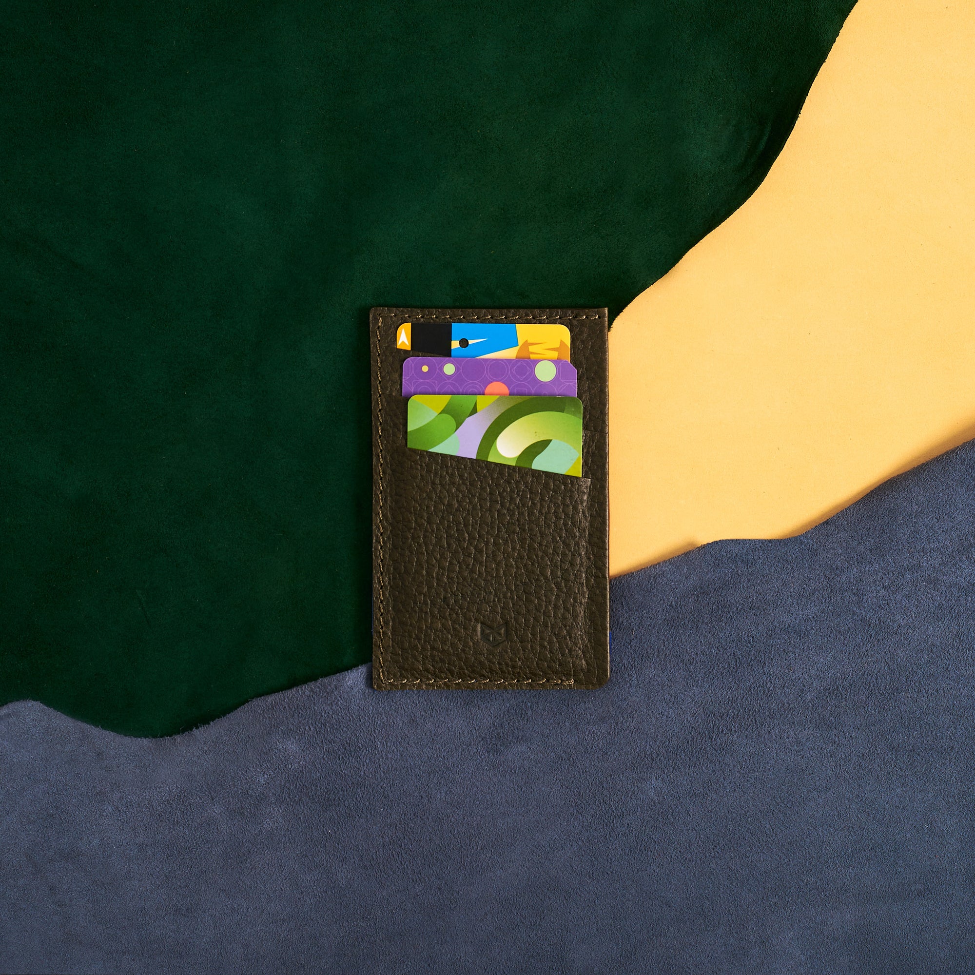 Front with Business Cards. Card Holder Wallet Remix by Capra Leather