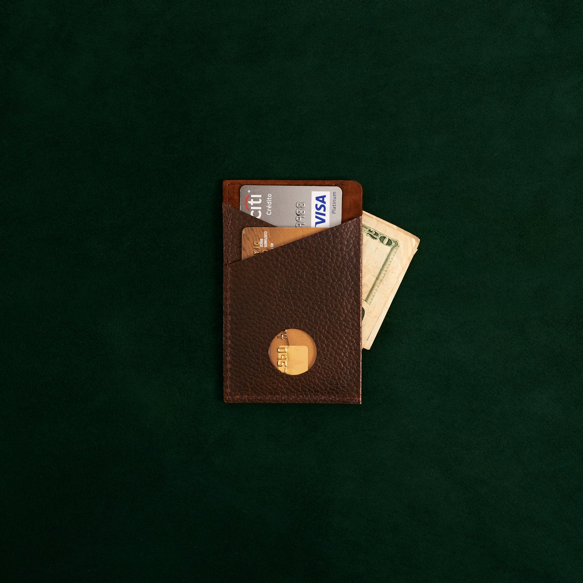 Back with Credit Cards. Card Holder Wallet Brown by Capra Leather