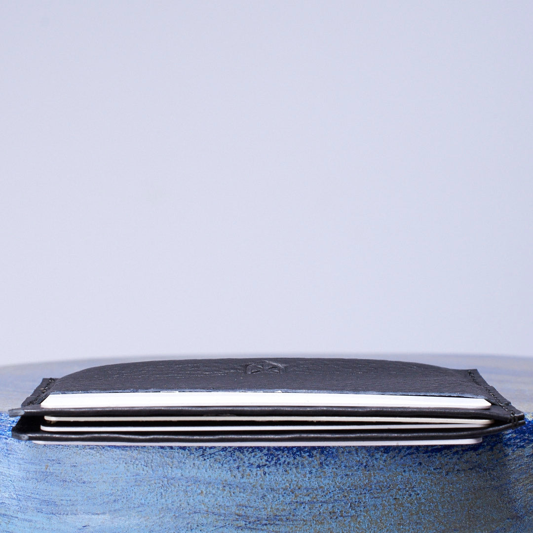Leather black cards cardholder business cards sleeve. Perfect gift for men. Capra Leather