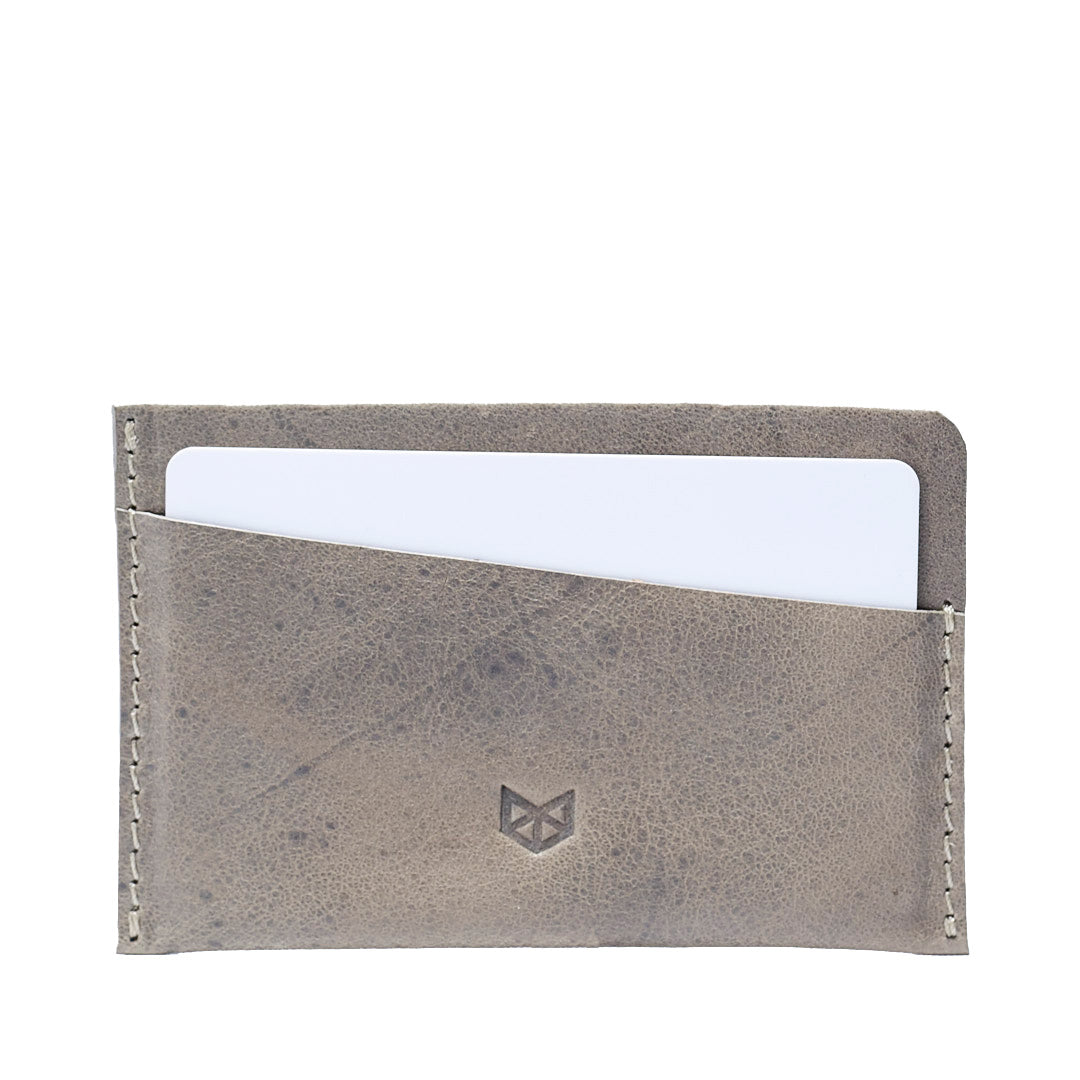Custom engraving. Grey leather card holder, gifts for men, minimalist designer cards wallet