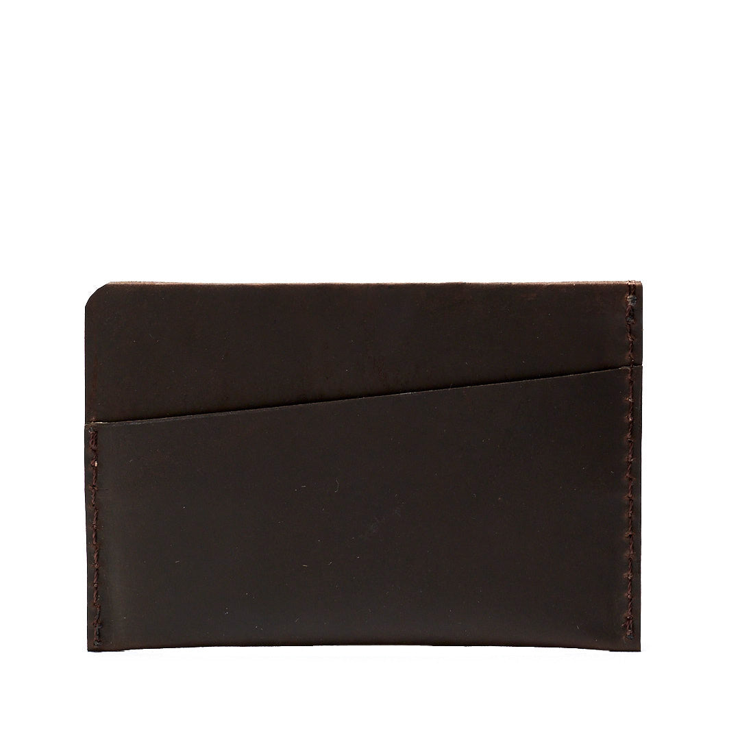 Slim dark brown leather card holder. Gifts for men, handmade accessories, minimalist designer cards wallet