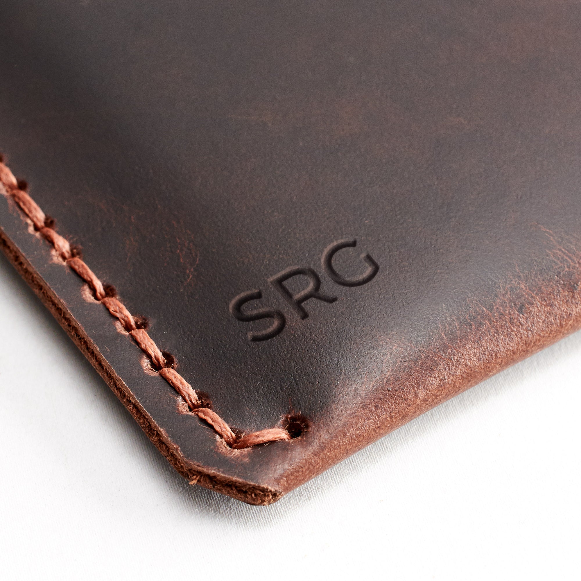 Custom monogram engraving. Red brown leather sleeve for Pixel Slate. Mens gifts