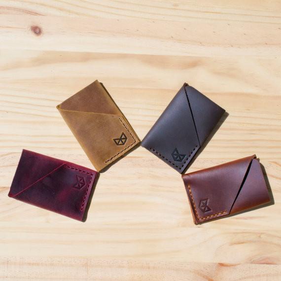 mens card sleeve Hand Stitched Slim Men's Kuo Wallet by Capra Leather