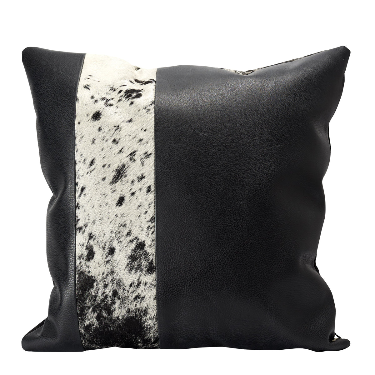 Black Dual Leather Cowhide Cushion. Couch decoration, lounge, bench, sofa cushion covers, custom size, pillow. 