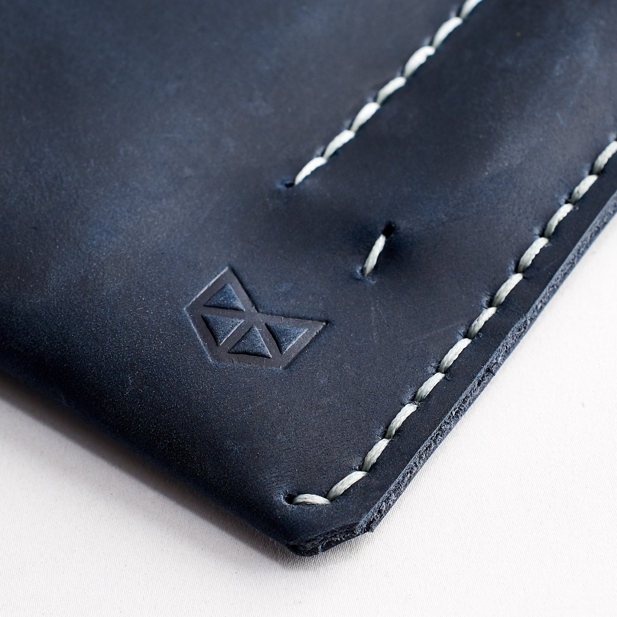 Hand Stitched. iPad Sleeve. iPad Leather Case Navy With Apple Pencil Holder by Capra Leather