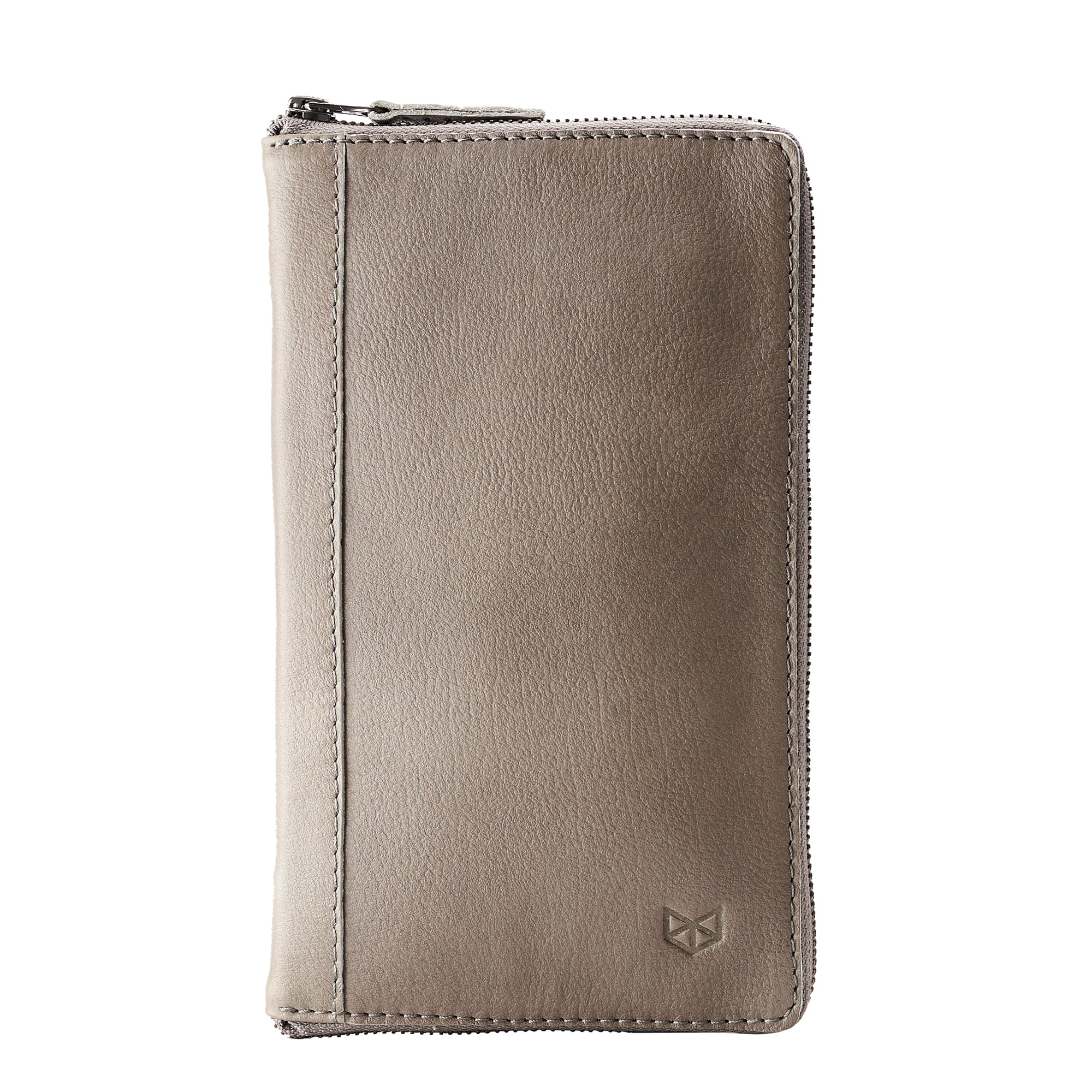 Cover. Grey Passport Holder for travelers, document organizer, travel journal by Capra Leather