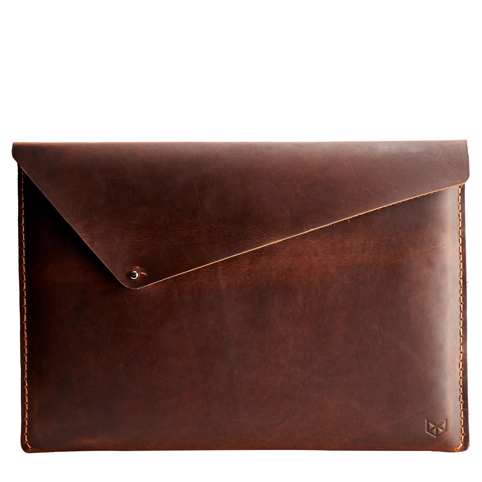 Tan brown Macbook Pro Touch bar sleeve. Mens leather folio. Custom case for mens gifts. MacBook Pro 13 15 16 inch leather case sleeve by Capra Leather.