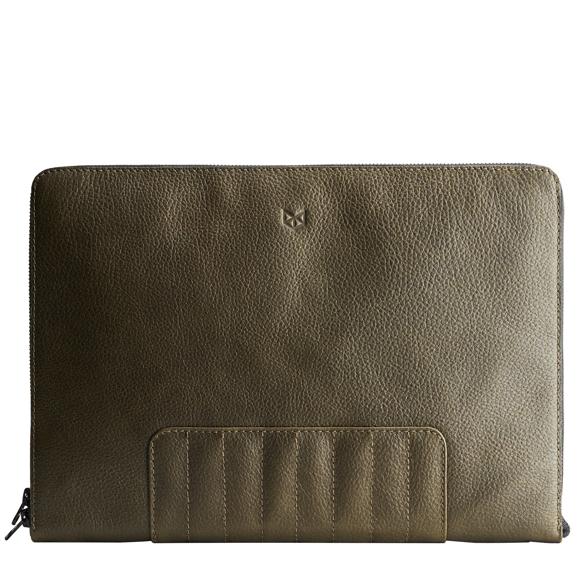 Green Leather Laptop Portfolio Case. Laptops & devices Bag.