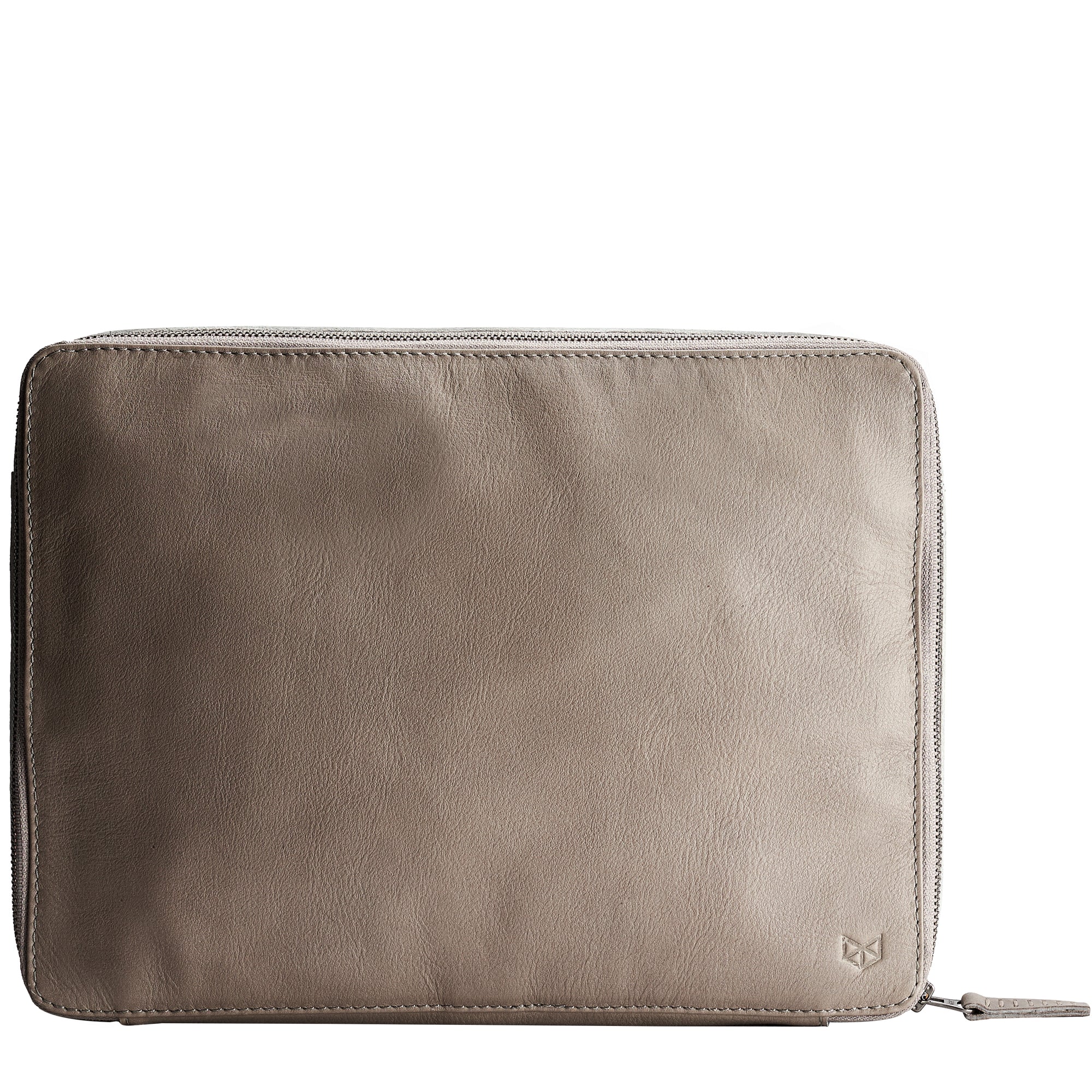 EDC laptop bag with leather interior. Best tech pouch grey by Capra Leather