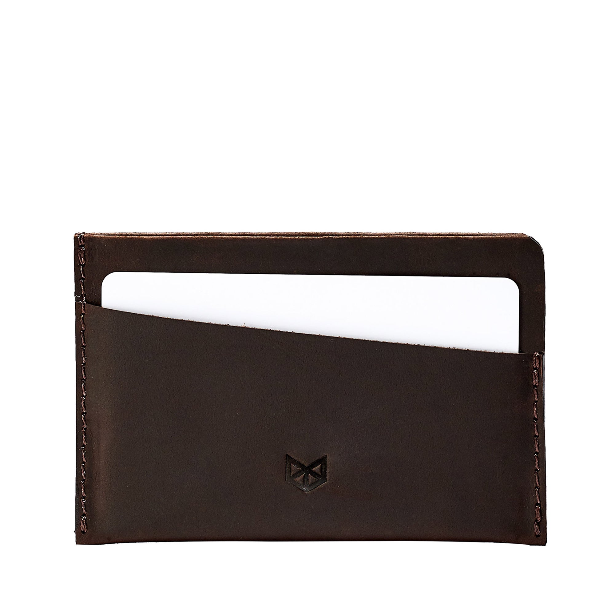 Slim dark brown leather card holder. Gifts for men, leather tan card holder, handmade accessories, minimalist designer cards wallet