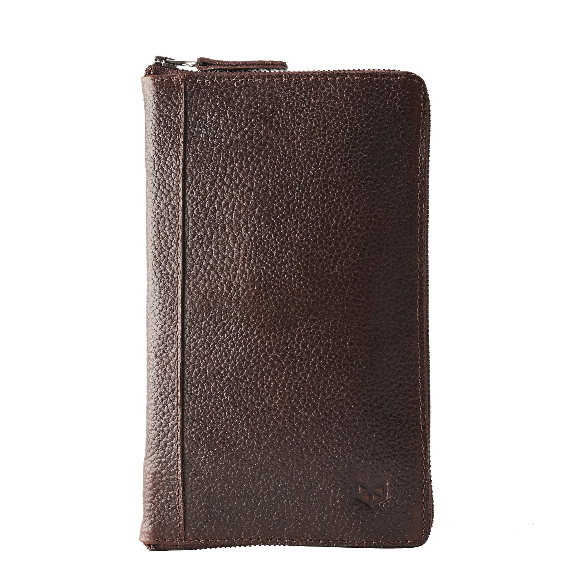 Cover. Dark brown Passport Holder for travelers, document organizer, travel journal by Capra Leather