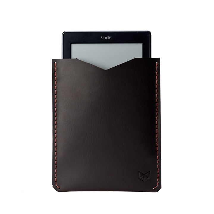Front. Marron Leather Kindle Cover. Hand stitched Case. Lucid Kindle Case. Gifts for him