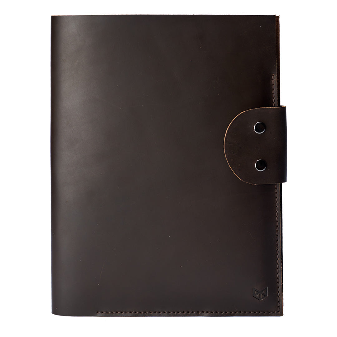 Marron Document Portfolio with Pockets for iPhone, A4 &amp; Letter Papers Men Leather Legal Pad, Mens Gift.