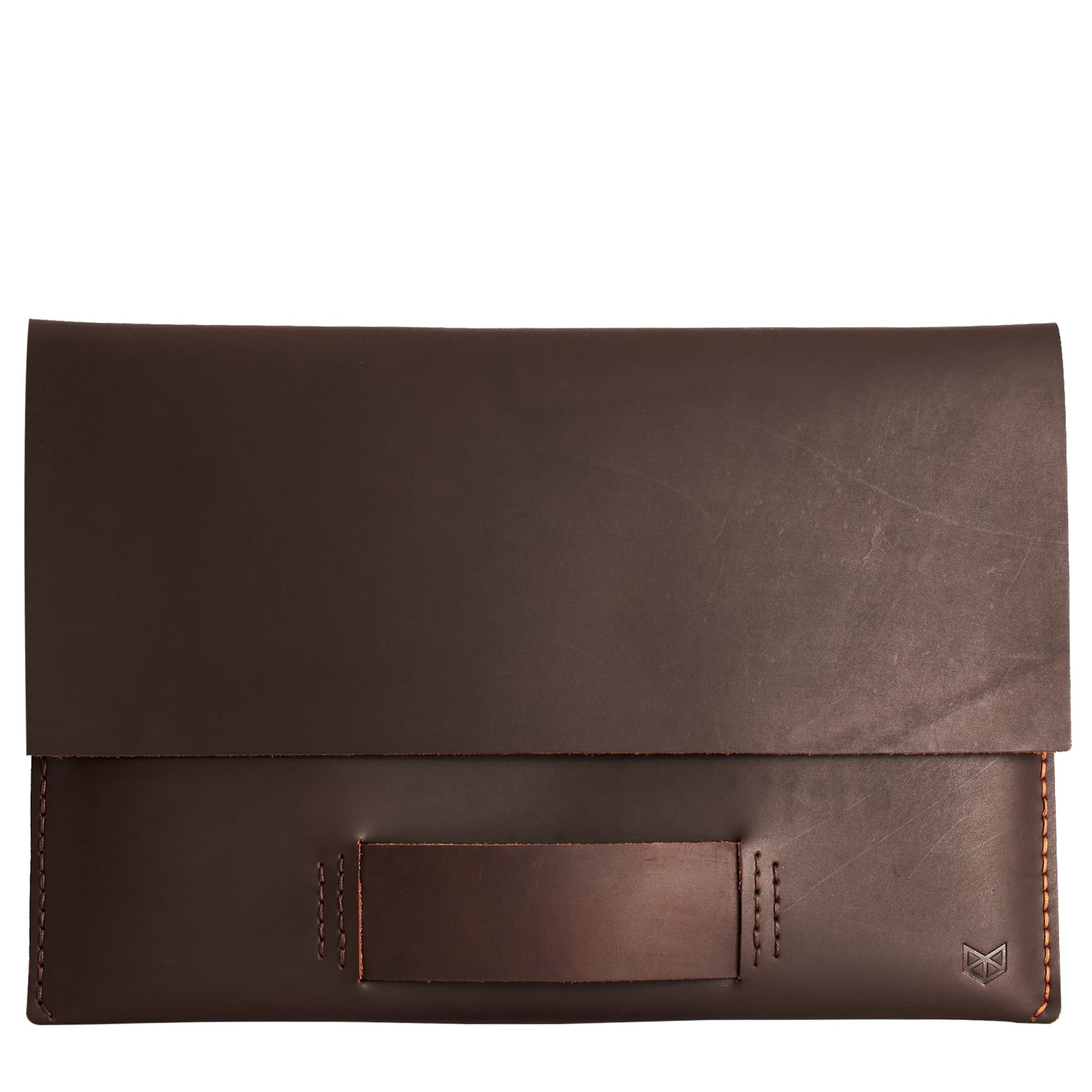  Closed dark leather case for Macbook pro touch bar. Leather mens Apple's laptop sleeve for men. MacBook Pro 13 15 16 inch leather case sleeve by Capra Leather.