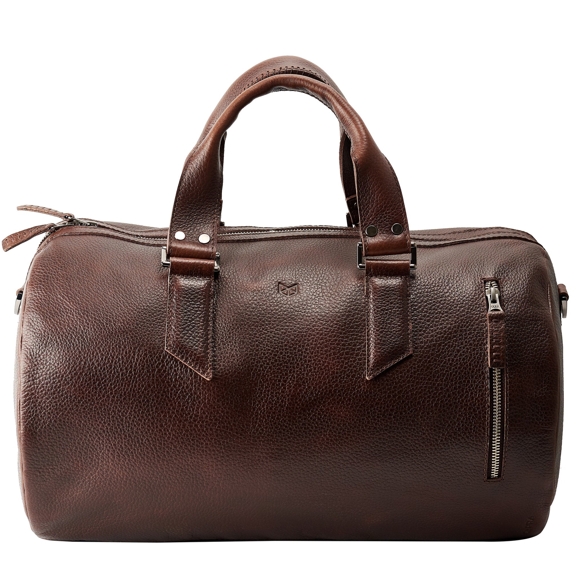 Dark Brown fashion leather duffle bag for men. Handmade designer handbag 