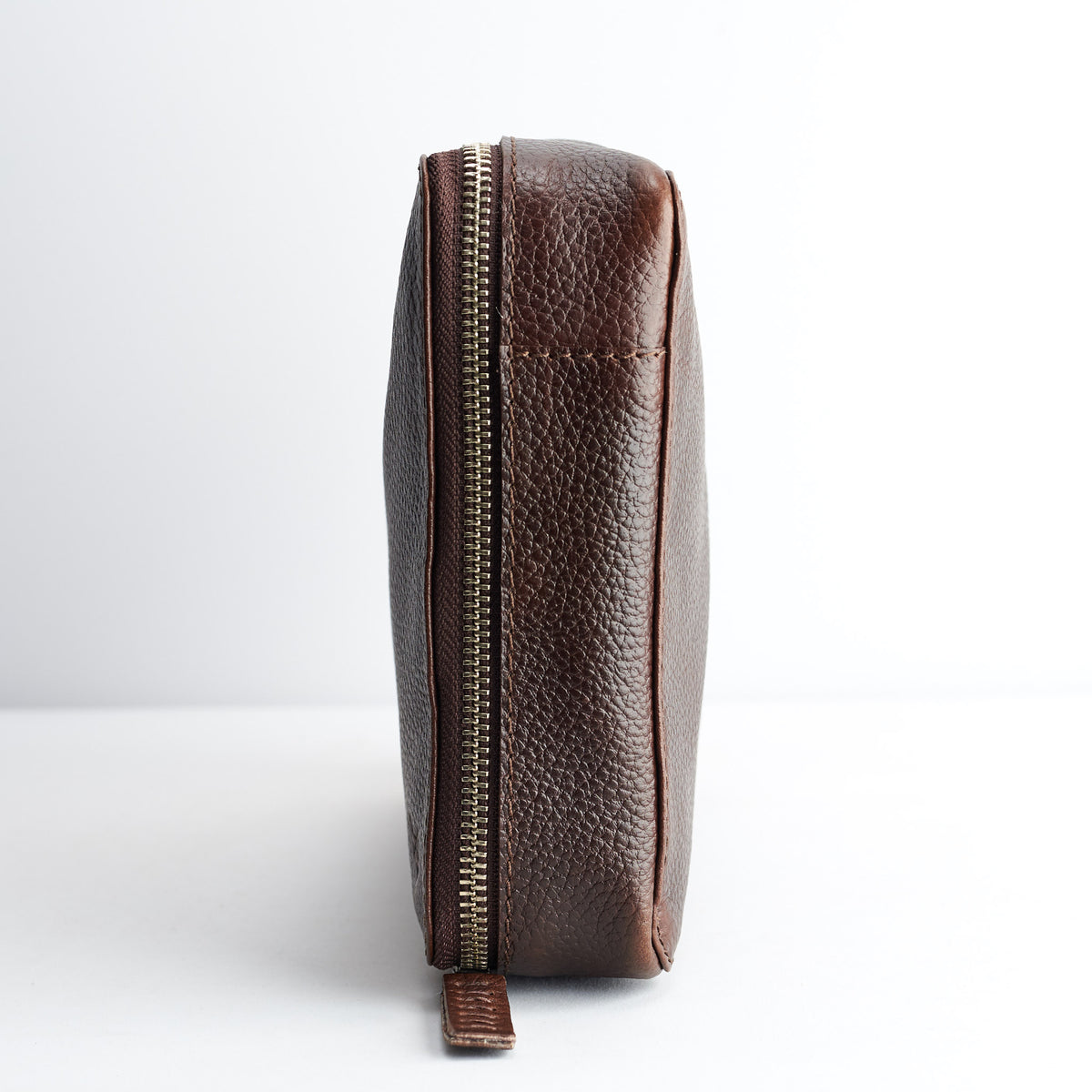 Slim profile. Dark Brown tech organizer travel by Capra Leather