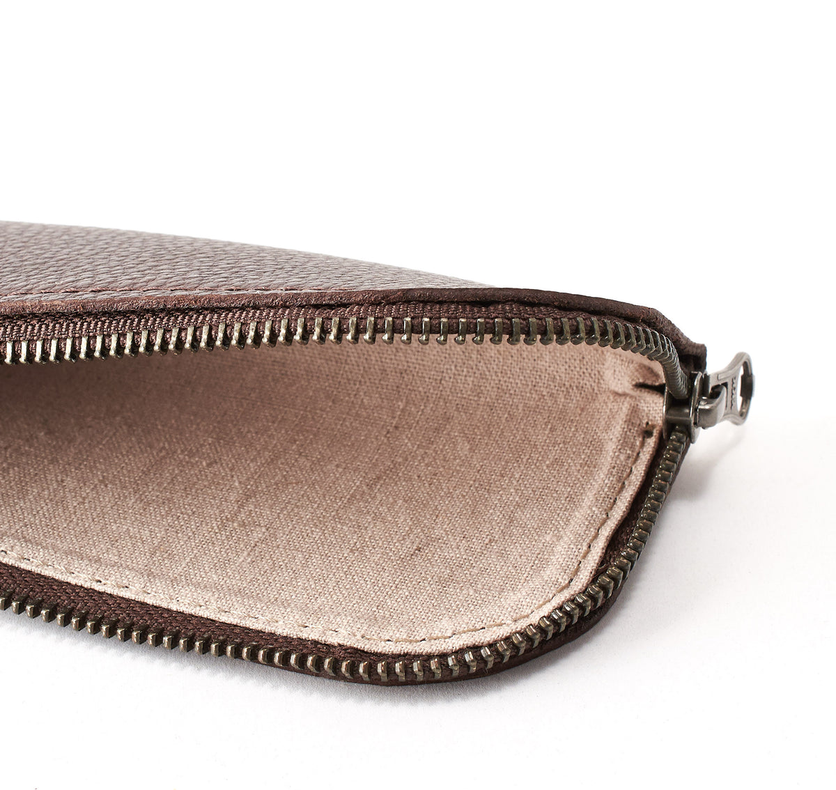 Soft linen interior. Dark brown leather Glasses case, sunglasses case, hand stitched leather sleeve for reading glasses