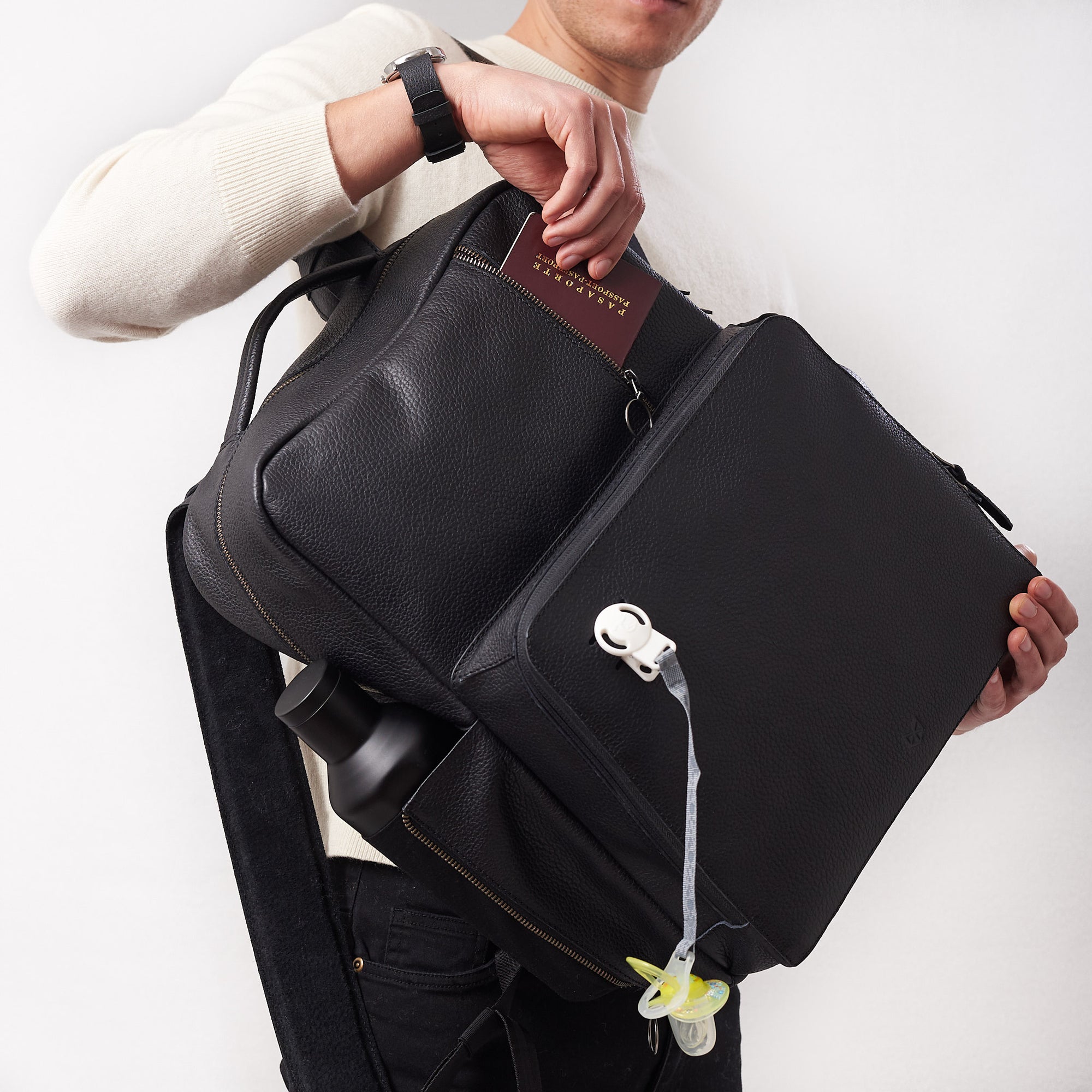 diaper bag black leather backpack Diaper Bag Backpack · Black 1 / Yes Please