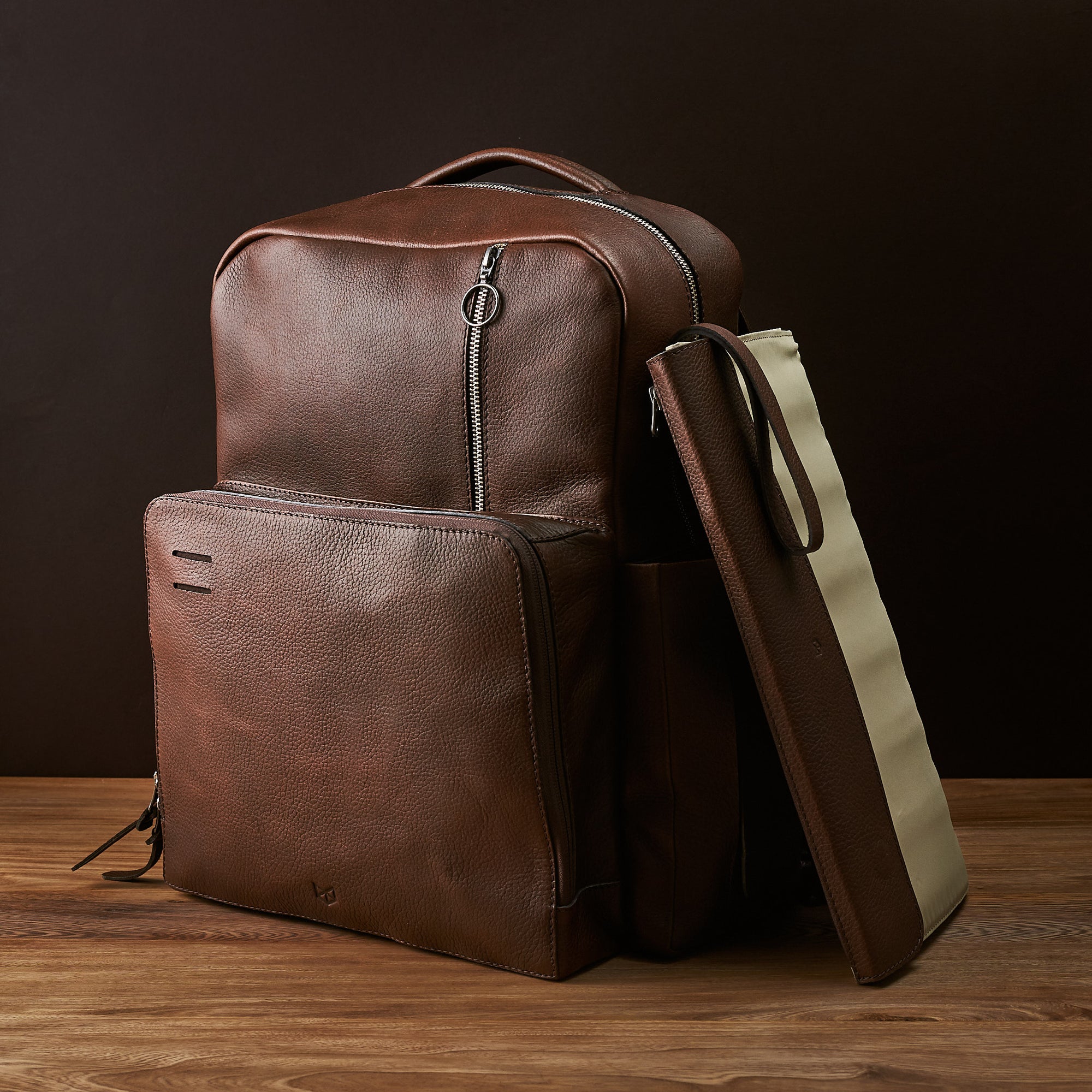 canvas leather diaper backpack Diaper Bag Backpack · Brown by Capra Leather