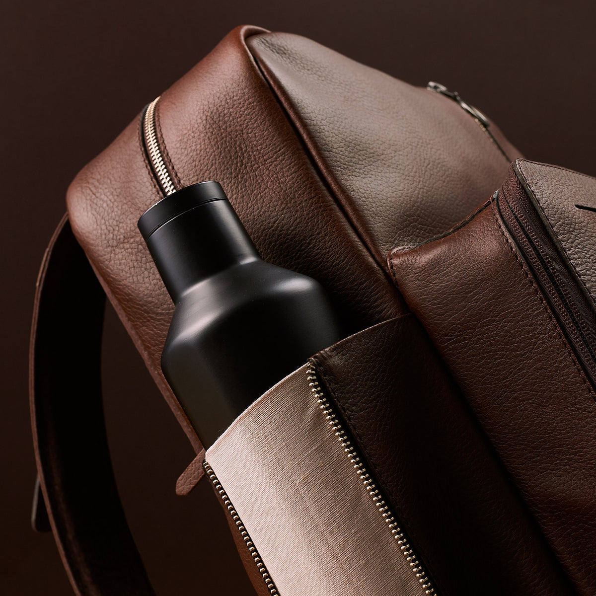 brown leather diaper backpack by capra