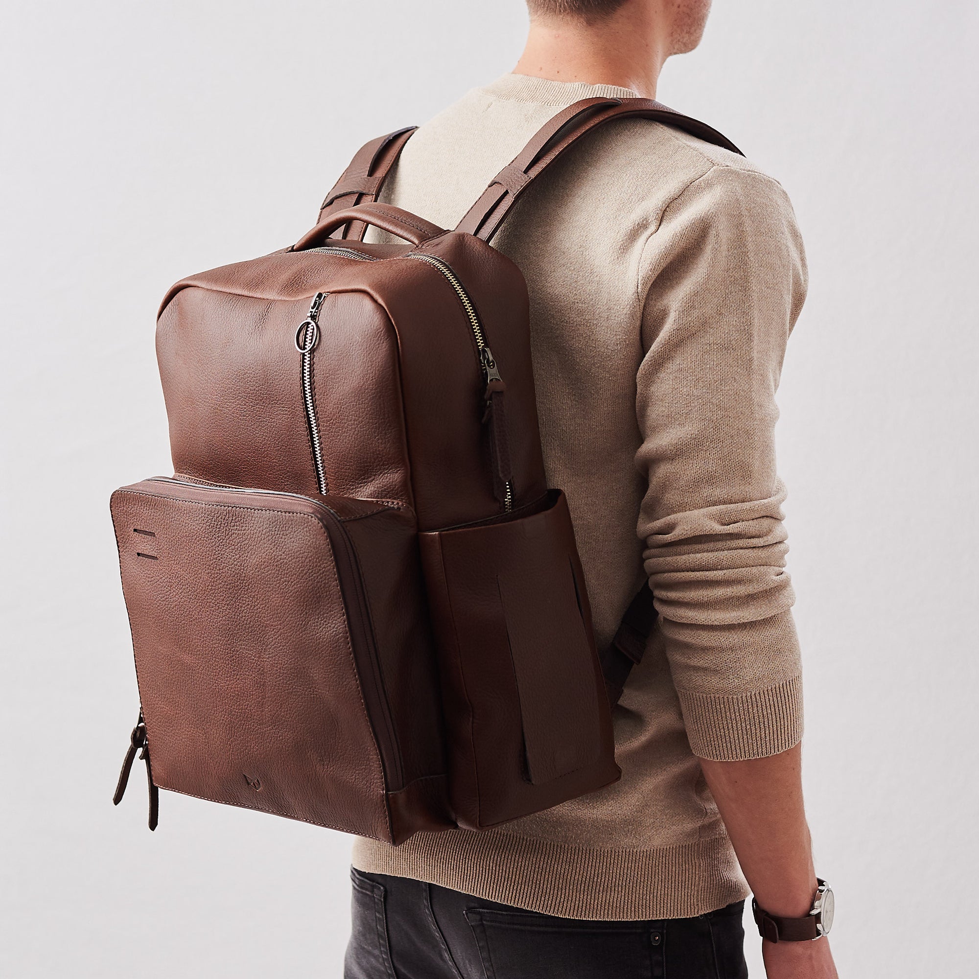 borwn leather backpack Diaper Bag Backpack · Brown by Capra Leather