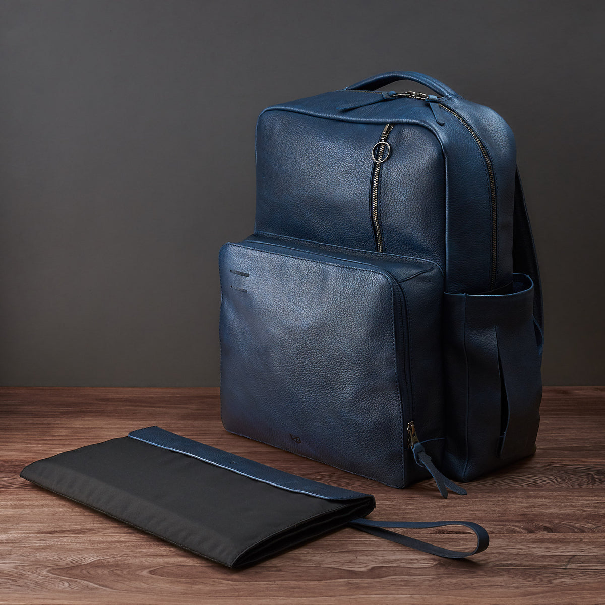 diaper backpack navy by capra leather