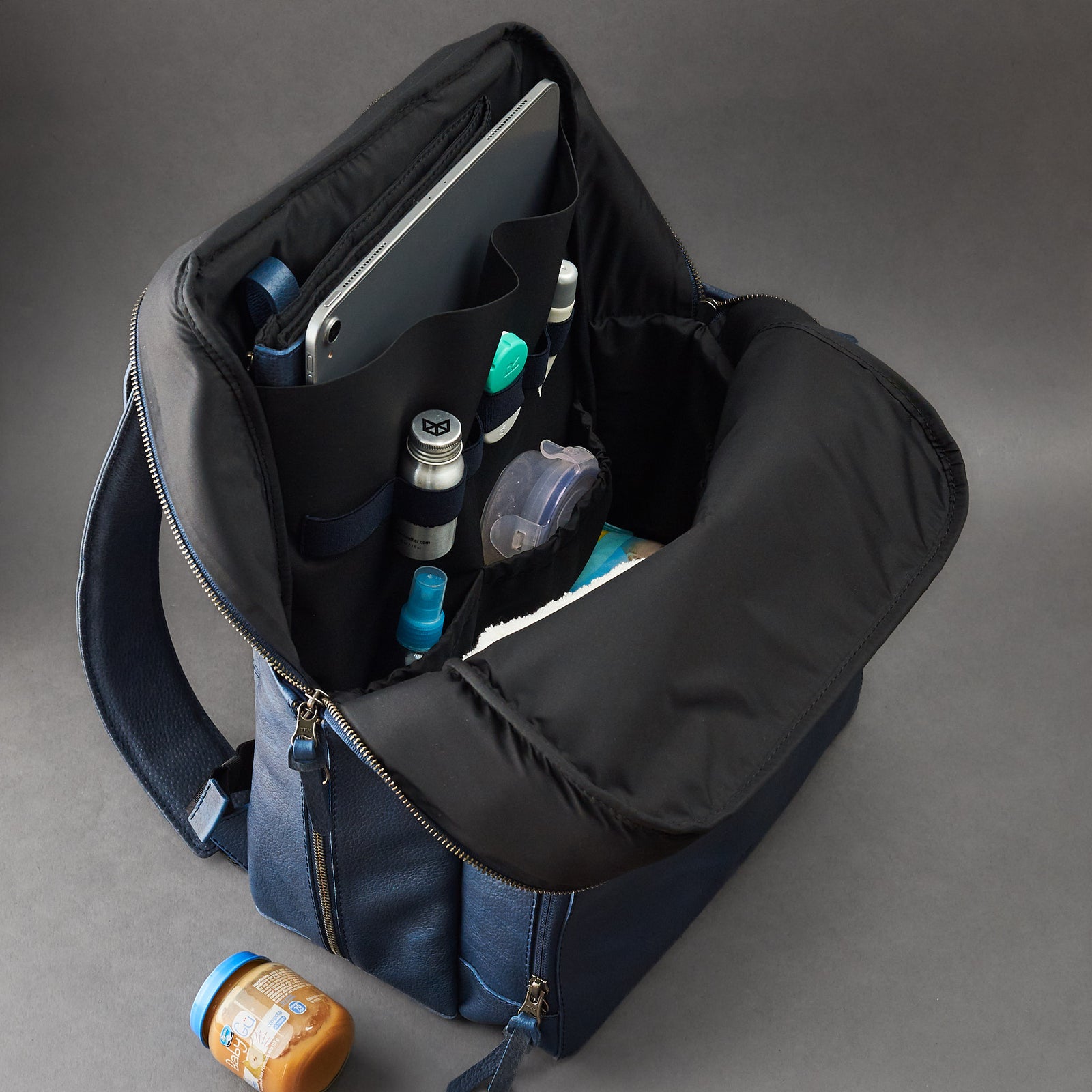 laptop diaper bags navy by capra leather