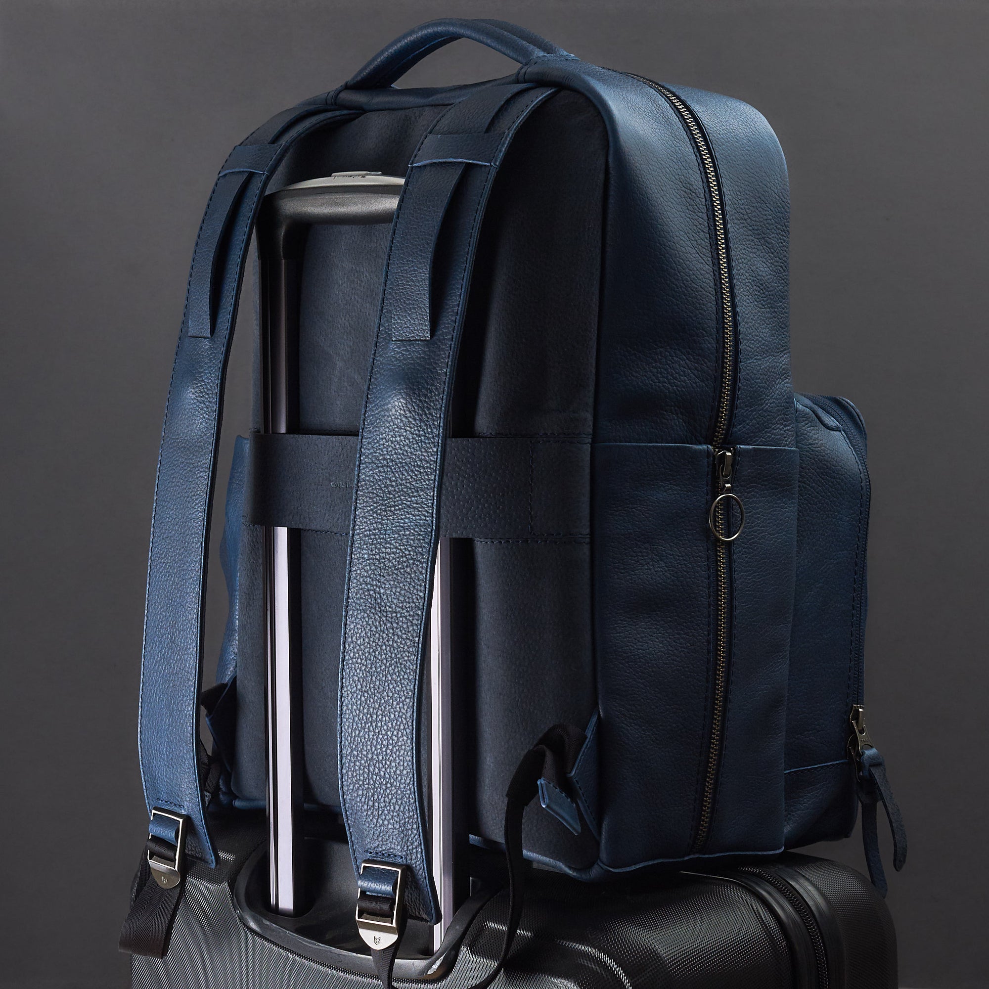 best travel backpack navy by capra leather