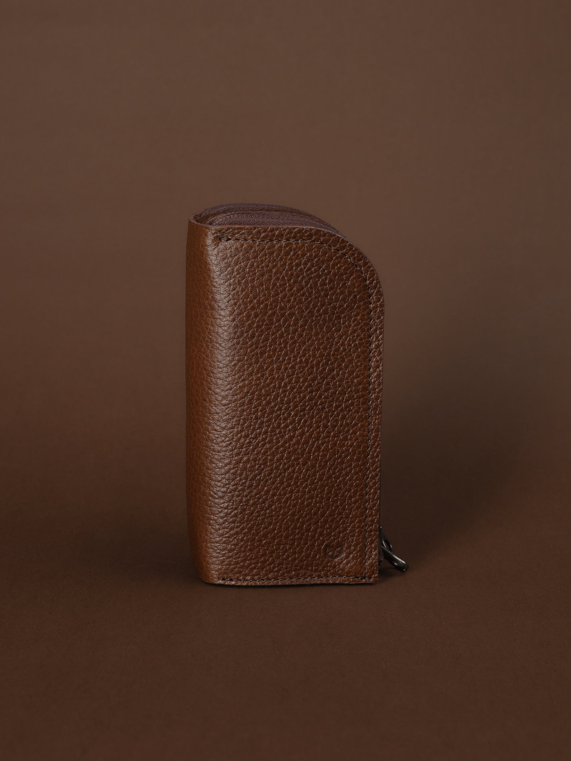 hard shell eyeglass case brown by Capra Leather