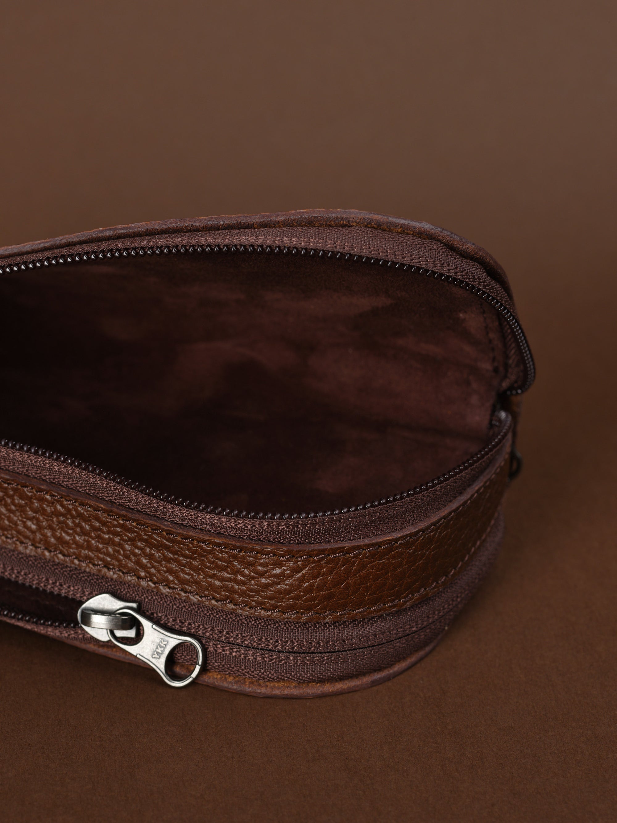 leather double eyeglass case brown by Capra