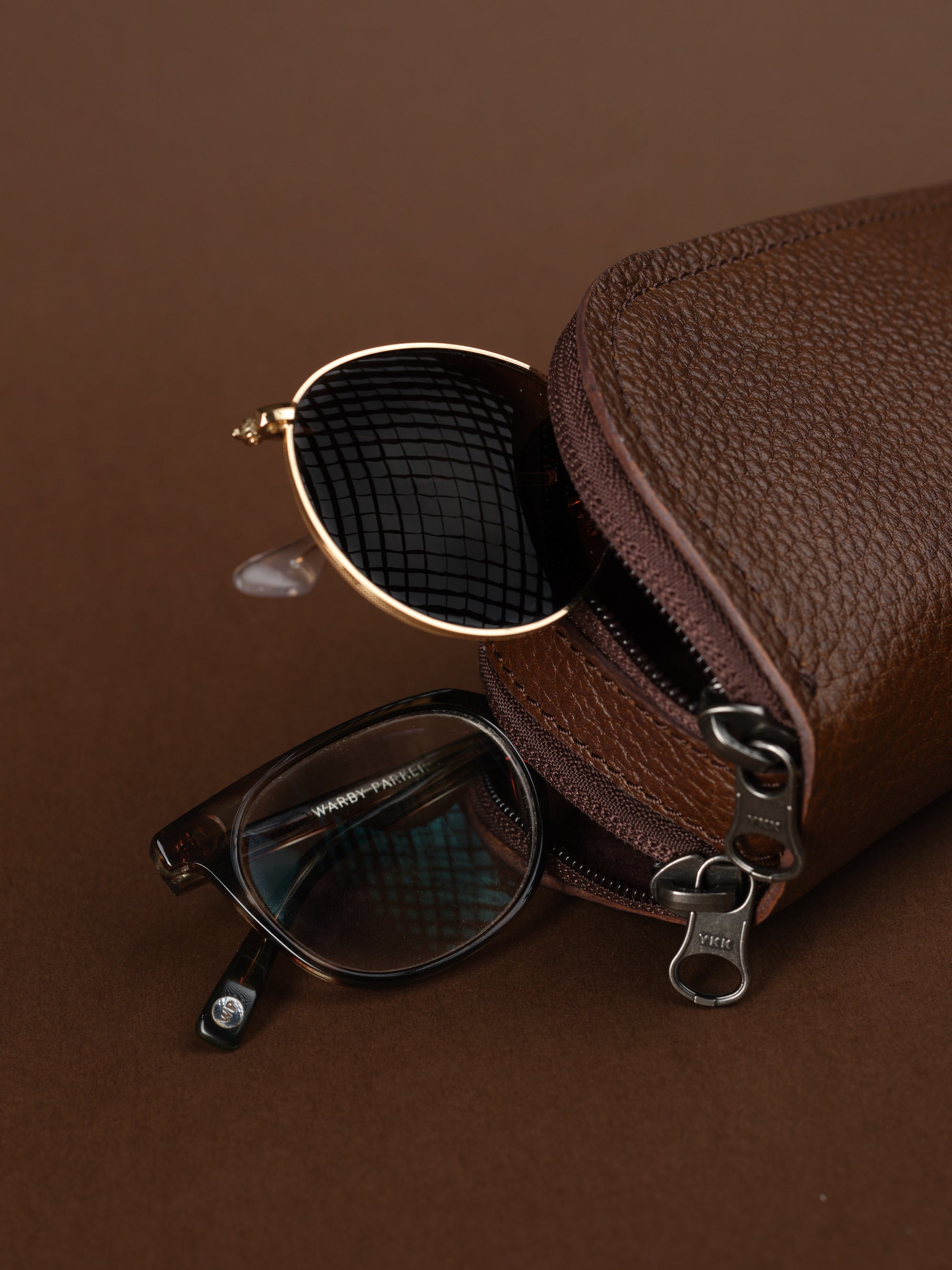 Ray ban glasses case brown by Capra Leather