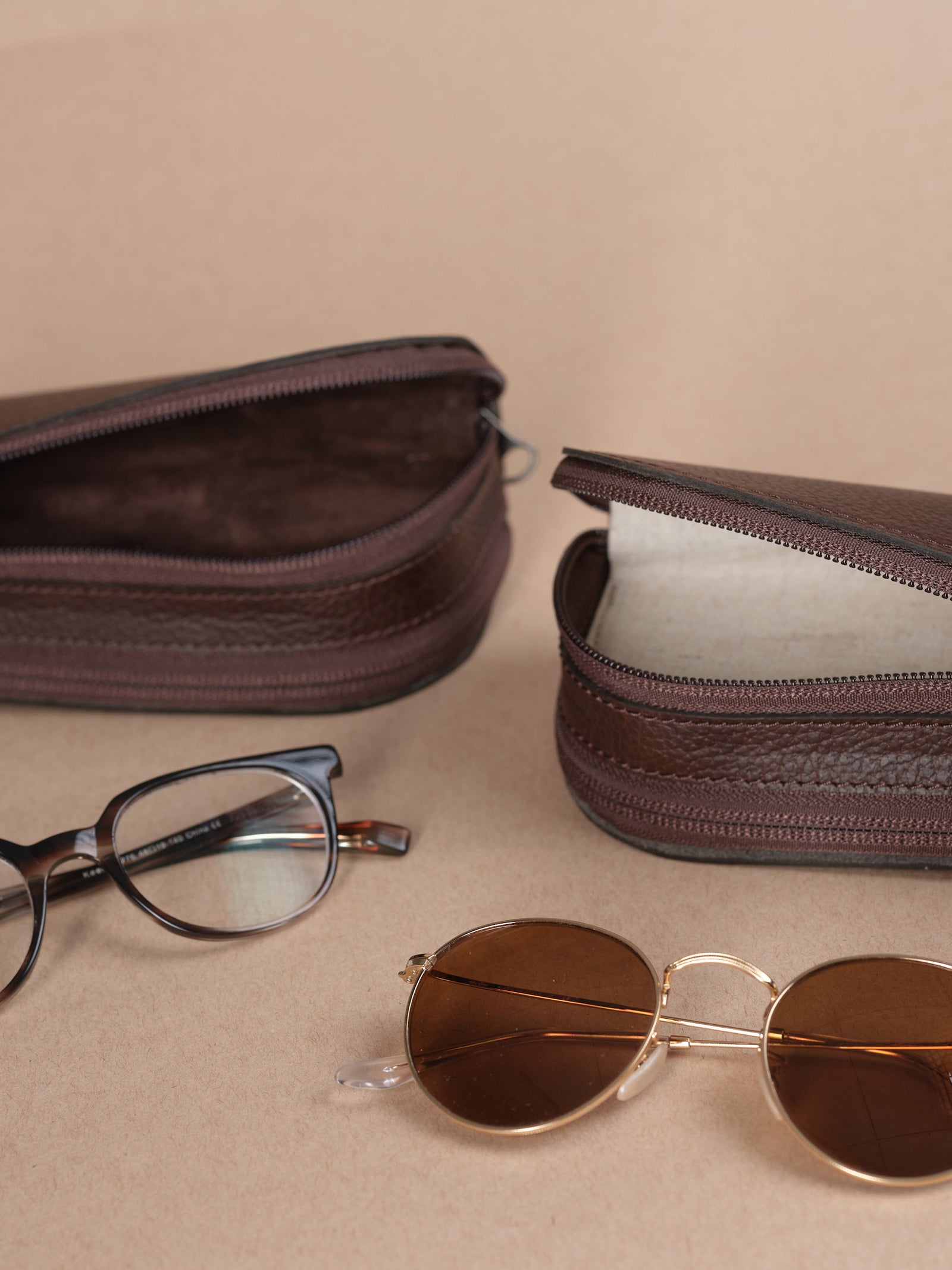 Double Glasses Case · Dark Brown