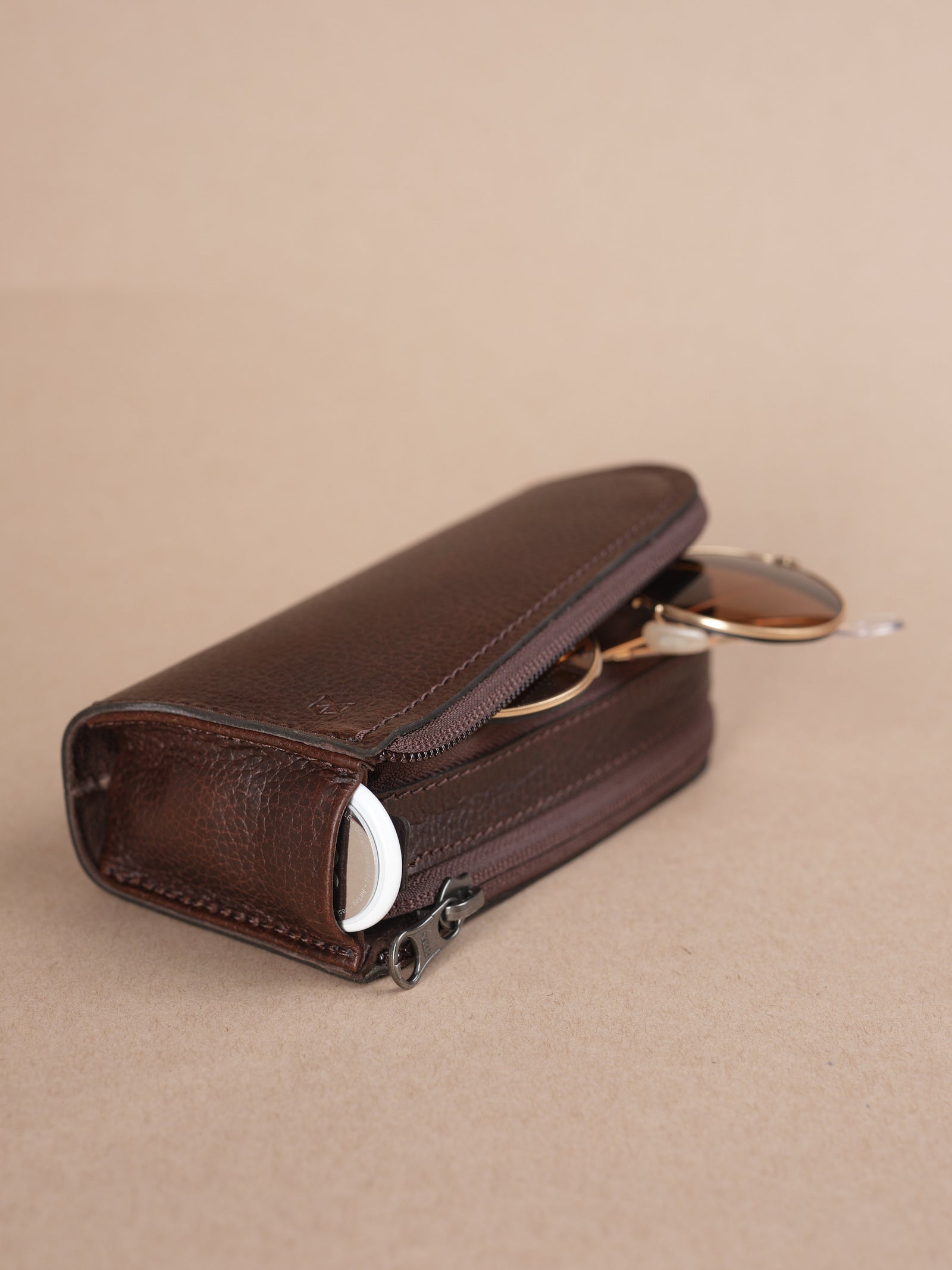Double Glasses Case · Dark Brown