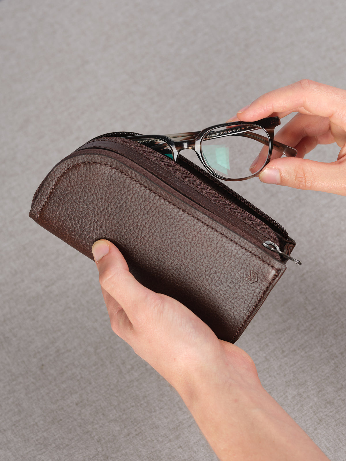 Double Glasses Case · Dark Brown