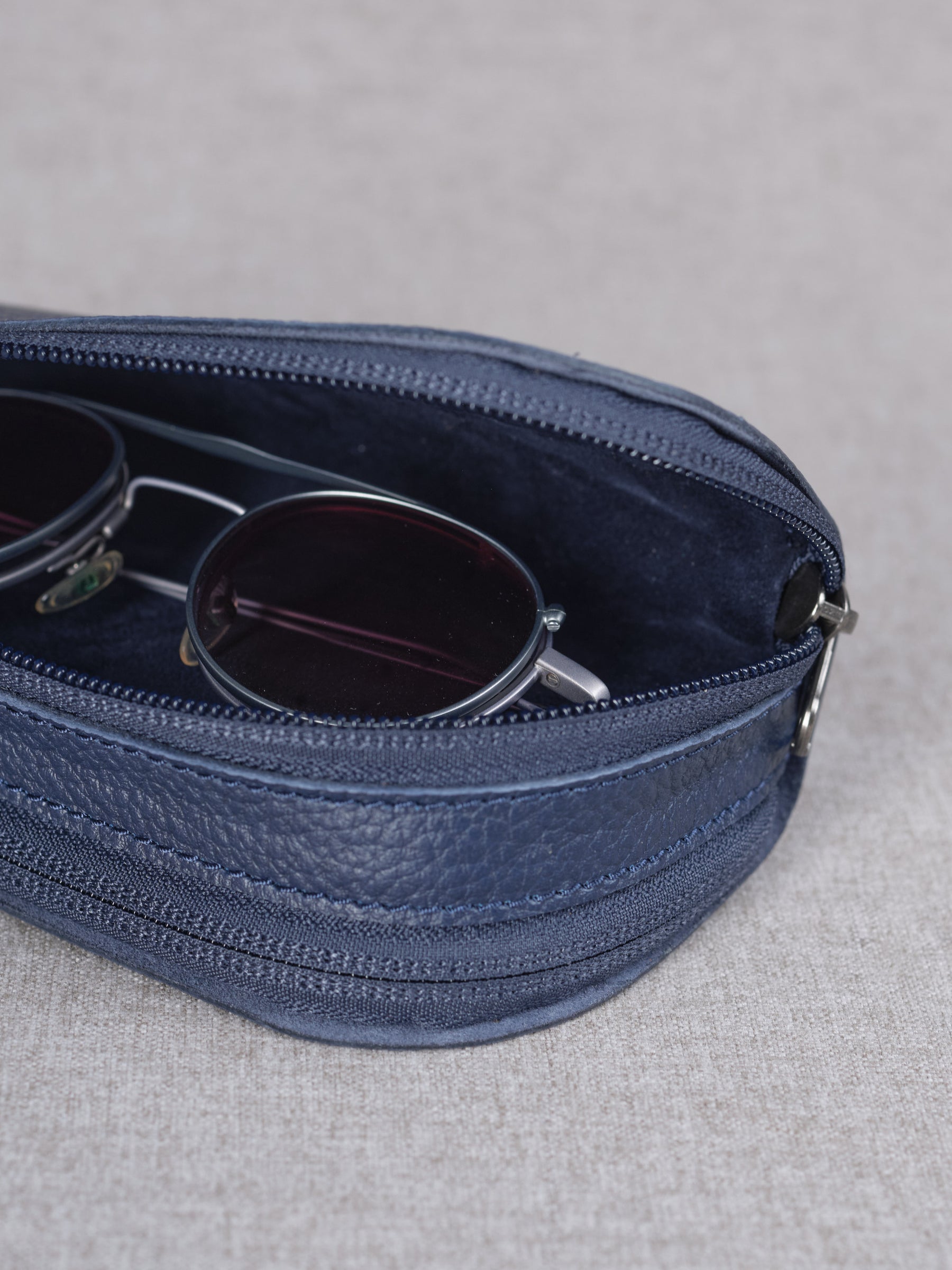 Double Glasses Case · Navy by Capra Leather