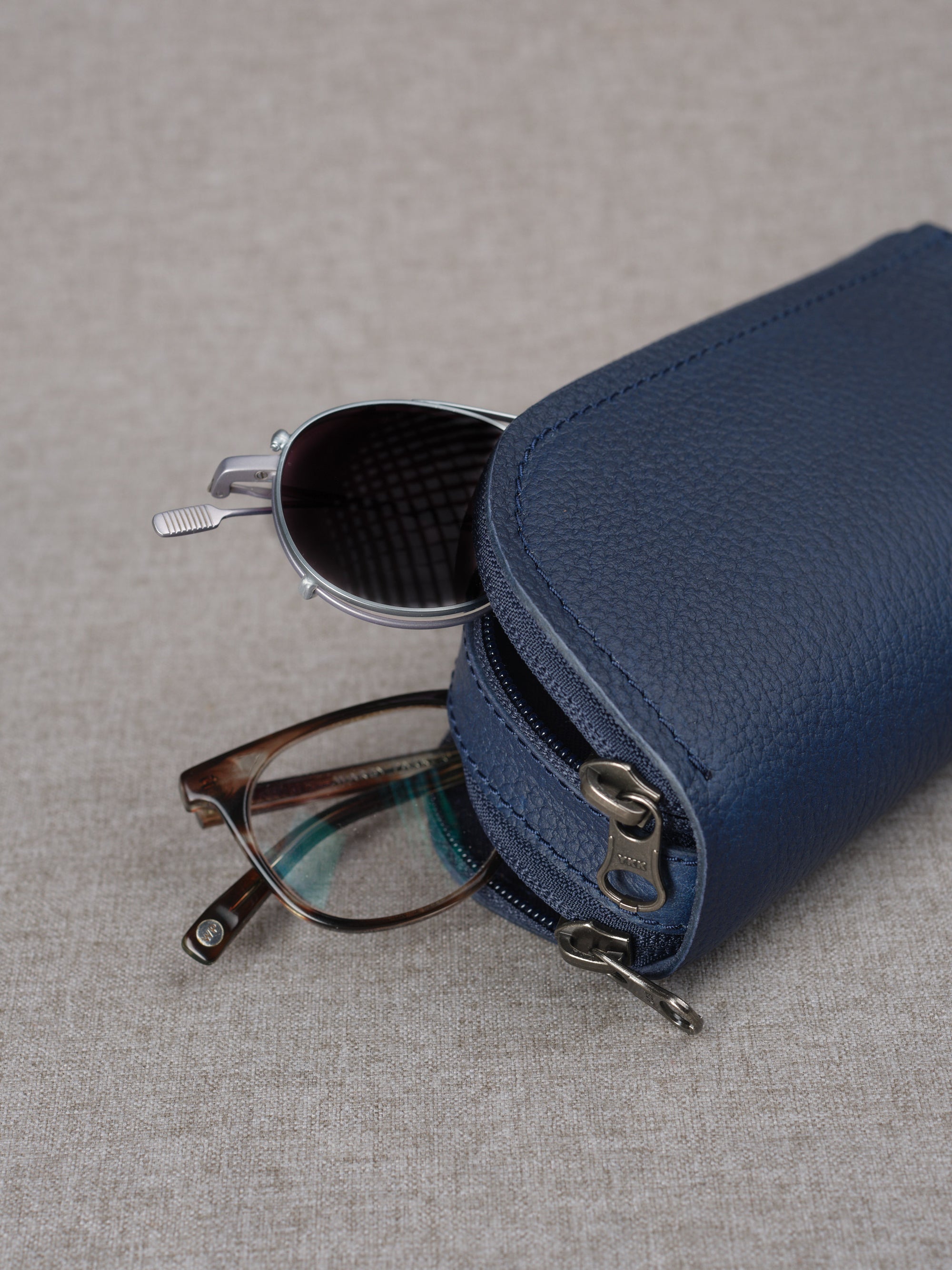 Ray ban eyeglass case navy by Capra Leather